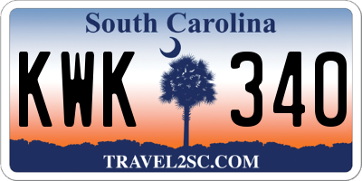 SC license plate KWK340