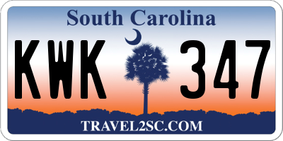 SC license plate KWK347
