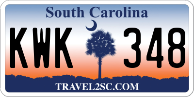 SC license plate KWK348