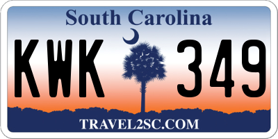 SC license plate KWK349