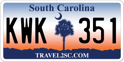 SC license plate KWK351