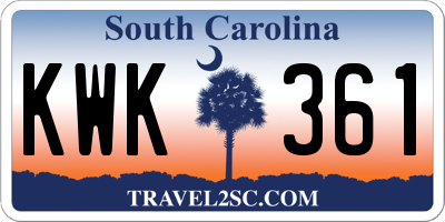 SC license plate KWK361
