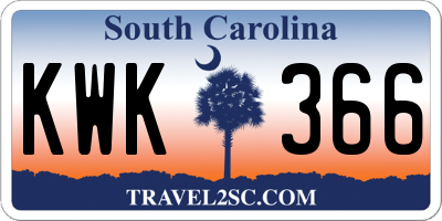 SC license plate KWK366