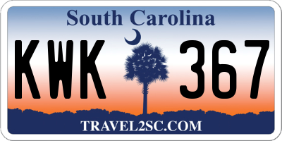 SC license plate KWK367