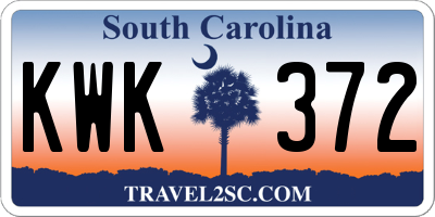 SC license plate KWK372