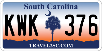 SC license plate KWK376