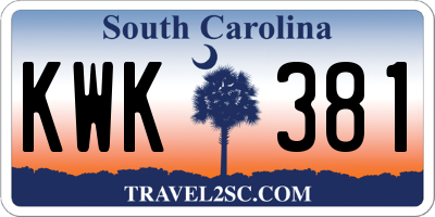 SC license plate KWK381