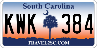 SC license plate KWK384