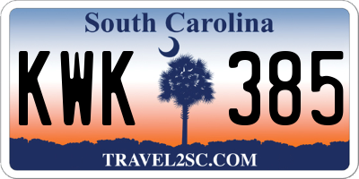 SC license plate KWK385