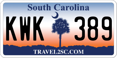 SC license plate KWK389