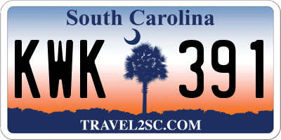 SC license plate KWK391