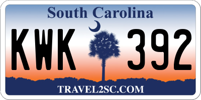 SC license plate KWK392