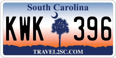 SC license plate KWK396