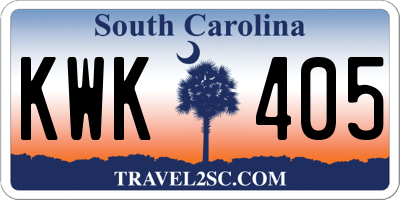 SC license plate KWK405