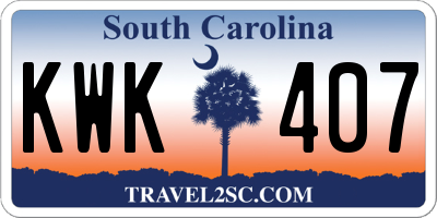 SC license plate KWK407