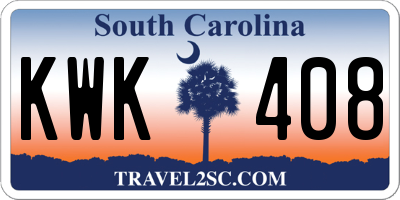 SC license plate KWK408