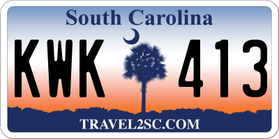 SC license plate KWK413