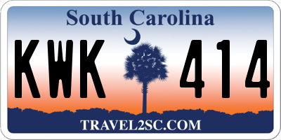 SC license plate KWK414