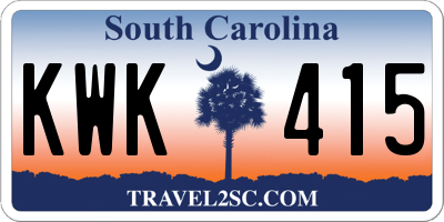 SC license plate KWK415