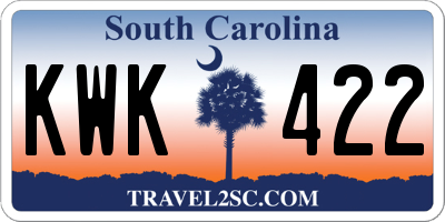 SC license plate KWK422