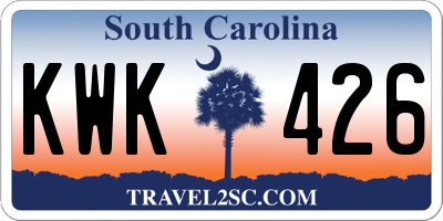SC license plate KWK426
