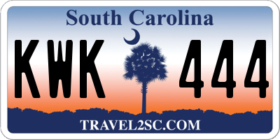 SC license plate KWK444