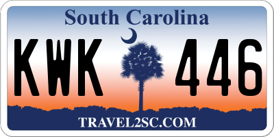 SC license plate KWK446