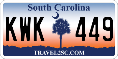 SC license plate KWK449