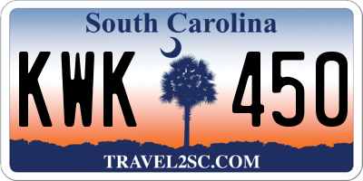 SC license plate KWK450