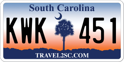 SC license plate KWK451