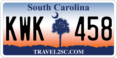 SC license plate KWK458