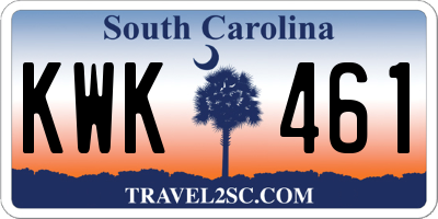 SC license plate KWK461