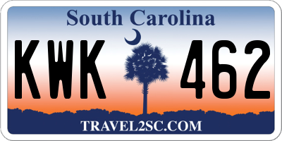 SC license plate KWK462