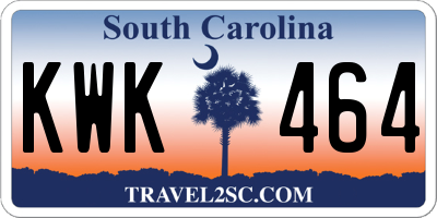 SC license plate KWK464