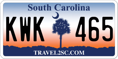 SC license plate KWK465