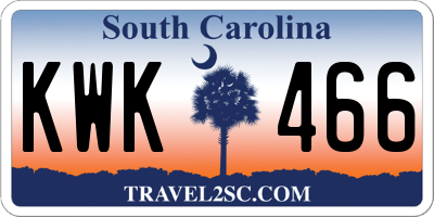 SC license plate KWK466