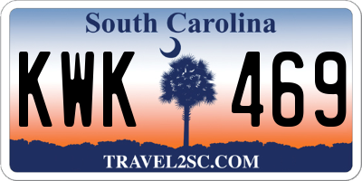 SC license plate KWK469