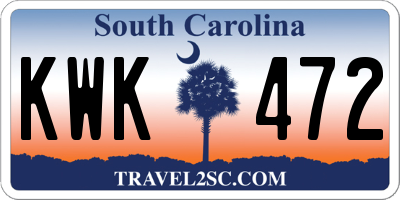 SC license plate KWK472