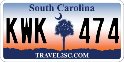 SC license plate KWK474