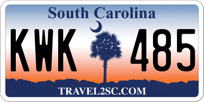 SC license plate KWK485