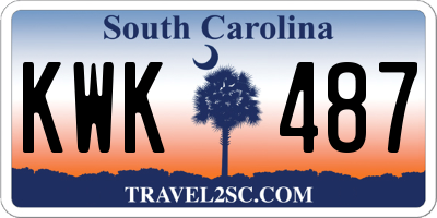 SC license plate KWK487