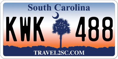 SC license plate KWK488