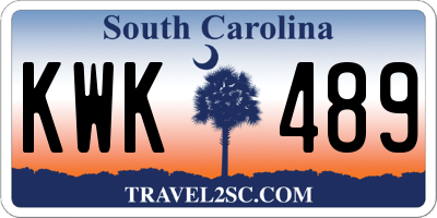 SC license plate KWK489