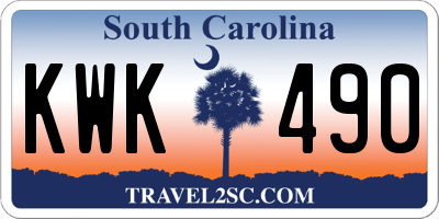 SC license plate KWK490