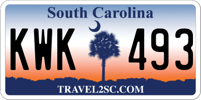 SC license plate KWK493
