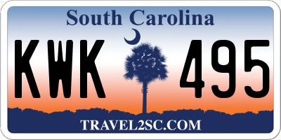 SC license plate KWK495