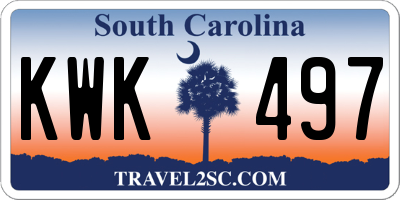 SC license plate KWK497
