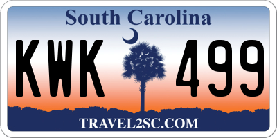 SC license plate KWK499