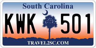 SC license plate KWK501