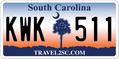 SC license plate KWK511